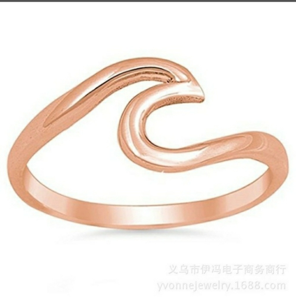 🎈NWT Rose gold 925 dainty wave ring - Picture 2 of 5